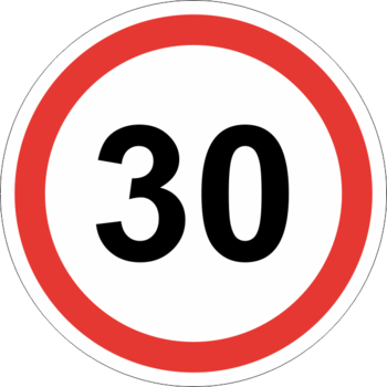 Знак 3.24 ограничение максимальной скорости (30 км/ч) - Дорожные знаки - Запрещающие знаки - ohrana.inoy.org
